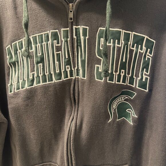 Colosseum Michigan State Univ Spartans Jacket Hoodie Men's Small Full Zip Gray - Picture 3 of 4